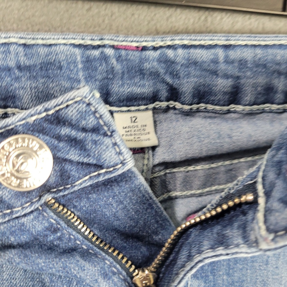 True Religion Skinny Jeans‎ Girls 12 Blue Denim Cotton Stretch Medium Wash - Picture 3 of 9